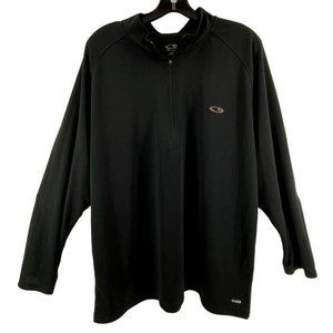 Champion Duo Dry Mens Black Long Sleeve Pullover Zipper Henley Shirt Size XL